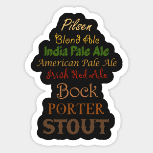 Beer styles Sticker